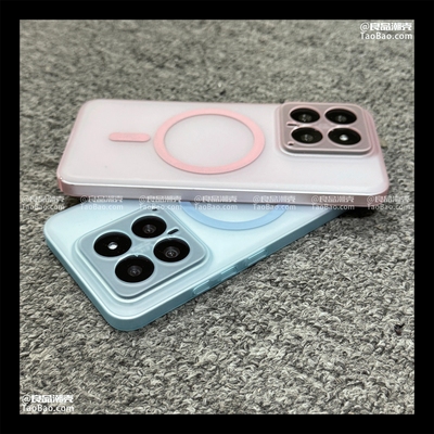 冰雾粉蓝色磁吸无线充电适用K40小米15/14/13T手机壳60红米K70至尊版磨砂50ultra硬壳Note13半透12PRO+超薄11