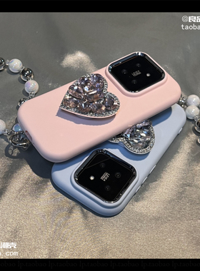奢华闪钻粉色少女支架Find x8S+适用OPPO Reno14/13/10手机壳11/7PRO/A93s链条5K/6/8/5高级R15/A72/A58硅胶9