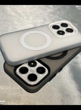 黑白简约磨砂肤感磁吸适用X70荣耀400Lite/300手机壳X9D独立按键X60/Magic7半透X50大孔C魔术7PRO亚克力X9b