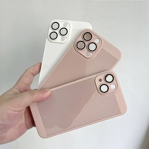 气质粉白色透气散热壳S20适用VIVO X200PRO/X300S手机壳X100蜂窝Ultra网格X90S/S30纯色S17轻薄S18硬S19/S16