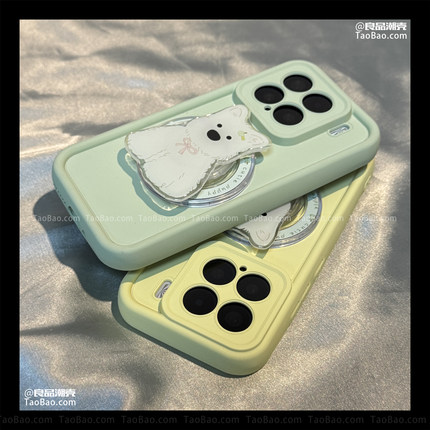 ins可爱西高地蝴蝶结狗狗磁吸支架Find X8s+适用OPPO Reno13/12/10手机壳K11全包8pro+/x7Ultra防摔3硅胶A1软