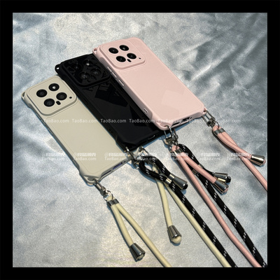 小众挂脖可斜挎适用K70小米17/15/14手机壳K80/K60红米K50带挂绳13T女NOTE10/11新款12turbo全包Civi3/14PRO+