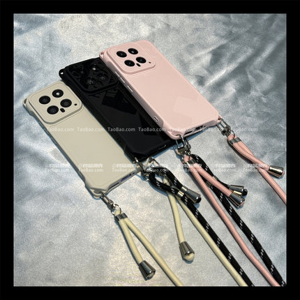 ins纯色挂脖可斜挎Find X9/X8S+适用OPPO Reno15/13/14/A6手机壳11PRO/8/5新款K12X带挂绳7/9/10/3/2简约1女