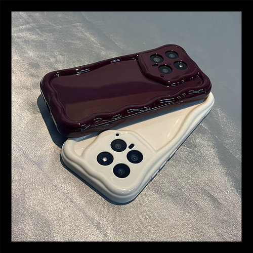 简约酒红色亮面S18适用VIVO X100手机壳X80/S16/X60波浪边框X70pro/X90纯色T2x女Y52s创意Y78全包Y77E男Y35M+