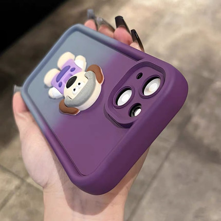 ins新款渐变色可爱狗FIND X8适用OPPO Reno13/14/12/8手机壳9/10pro+高级感5K/X7/6女硅胶A58X/a56防摔女全包