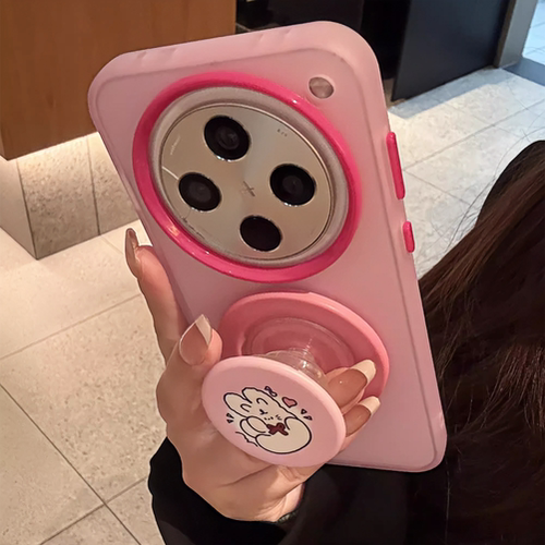 雾面玫粉色爱心兔磁吸支架S20适用VIVO X200S手机壳X200PRO少女心MINI/S19防摔Y100透明V50冰雾V40大孔Ultra