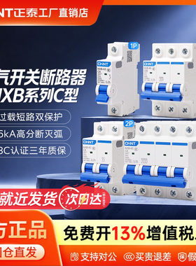 正泰空气开关NXB断路器2P63a带漏电保护器家用32a三相3P空调总闸