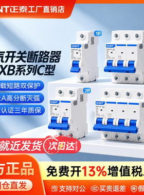 正泰空气开关NXB断路器2P63a带漏电保护器家用32a三相3P空调总闸