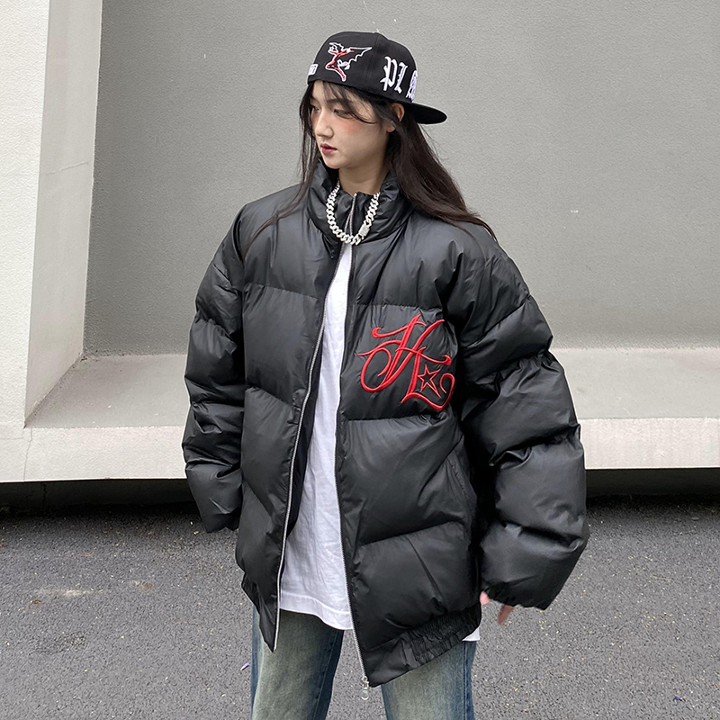 美式复古刺绣羽绒服冬