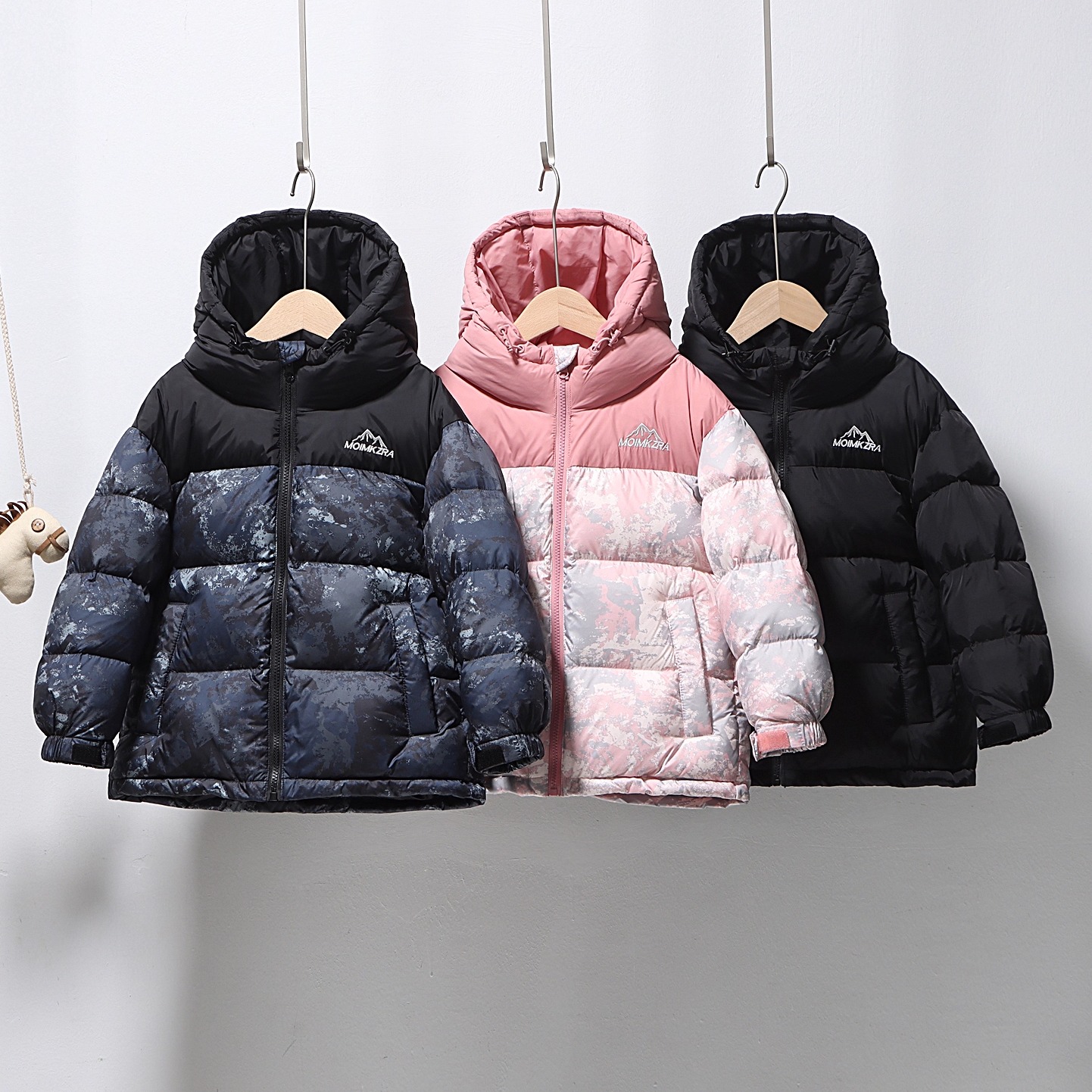 保真90白鸭绒加厚男童女童羽绒服