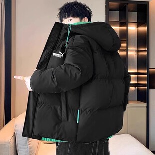 奥莱专柜羽绒棉服男冬季2025新款厚学生撞色面包服外套款潮流宽松