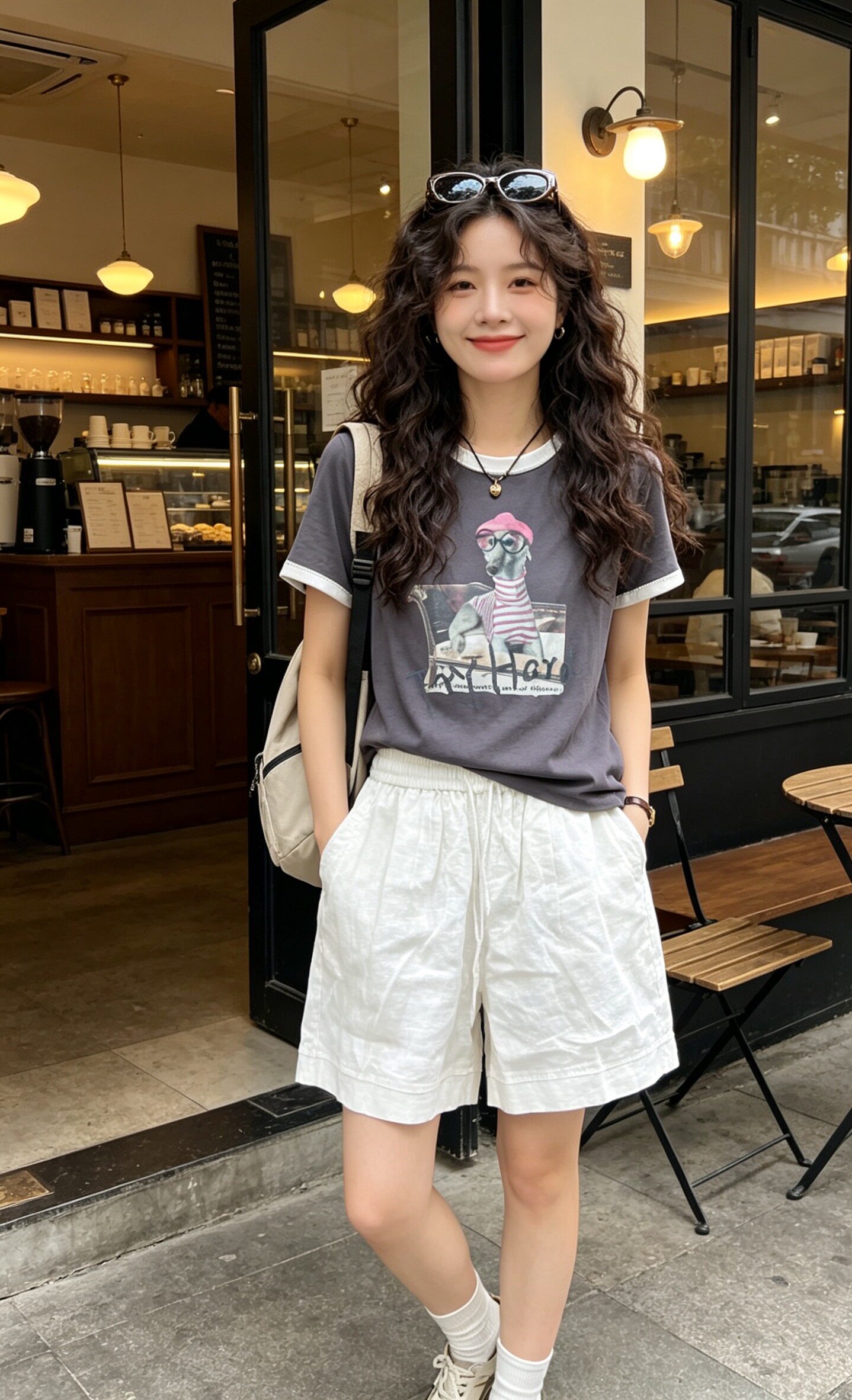 2026新款女装简约休闲款抽绳松紧腰围亚麻直简阔腿显瘦高短裤