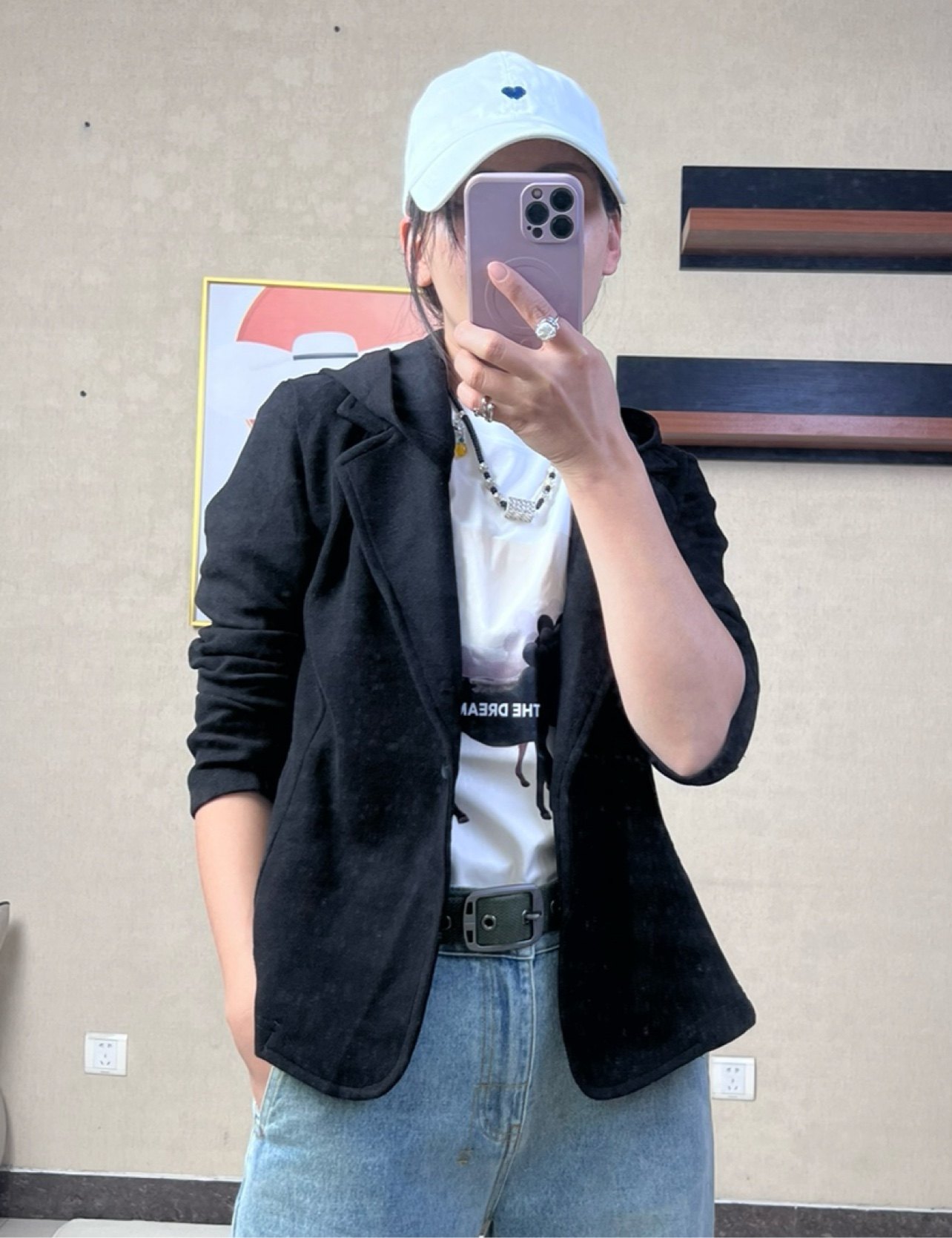 UA1588弹力棉可拆卸帽子短外套西服简单通勤休闲西装制服