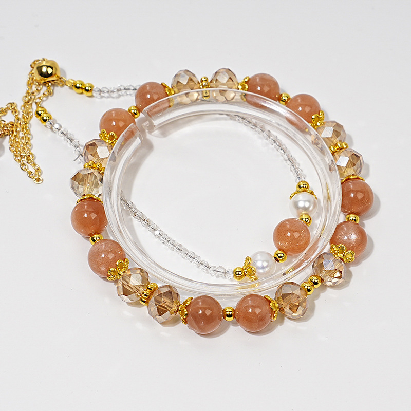 【赫本晚宴】高货天然太阳石水晶手串女款显白时尚感手链