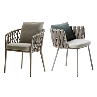 户外休闲藤椅别墅民宿样品屋展示中心靠背椅单人位设计师轻奢进口