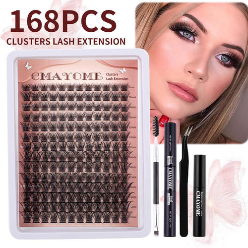 Natural single cluster false eyelashes 8-18mm extension set