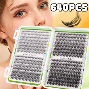 curve set false cluster eyelashes segmented 16mm 640