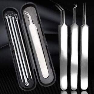 鼻子鼻头去黑头手动针祛手动螨虫套装针神器男鼻子弯钩手动夹粉刺