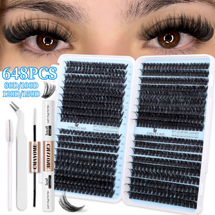 150D single segmented false set 648 eyelash cluster