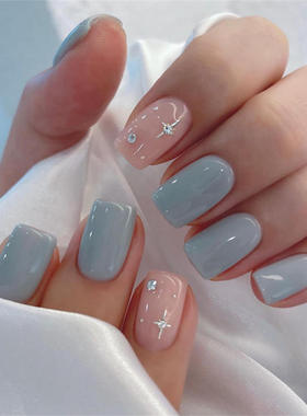 24pcs Flash Diamond Nail Slices Fake Nail Stickers假指甲贴片