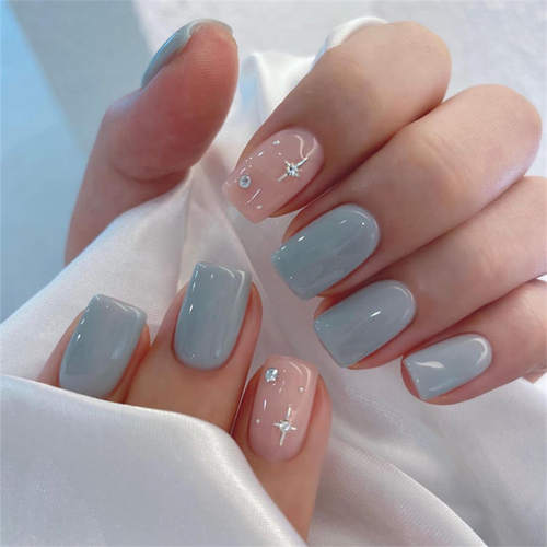 24pcs Flash Diamond Nail Slices Fake Nail Stickers假指甲贴片