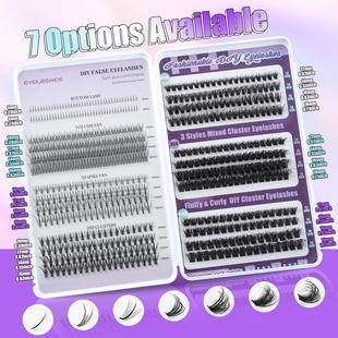 large eyelashes 616 style false mixed clusters capacity