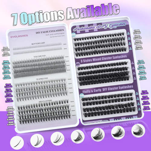 616 clusters of large capacity mixed style false eyelashes