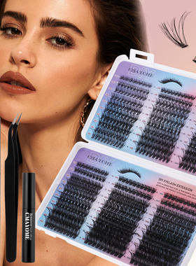 600 clusters of thick D-curve false eyelash adhesive 8-16mm