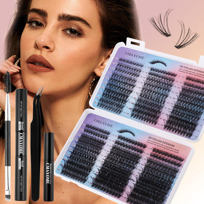 600 clusters of thick D-curve false eyelash adhesive 8-16mm