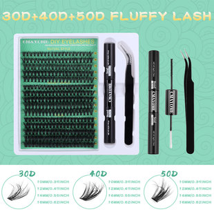 300 clusters of D-curve false eyelash adhesive extension set
