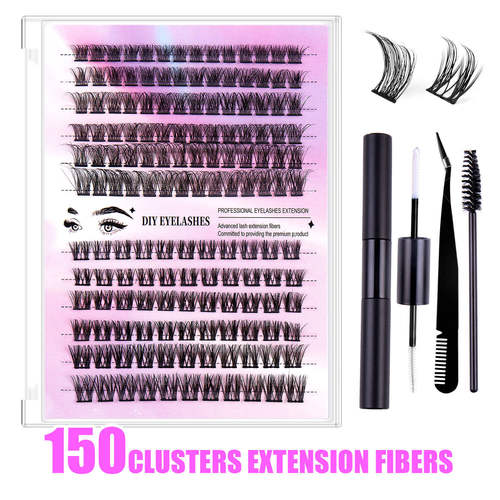 Segmented false eyelash adhesive tweezers set分段假睫毛胶水