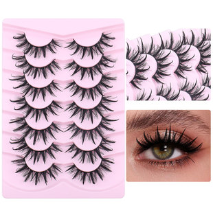 pairs false Devil eyelashes stem thread Little cotton