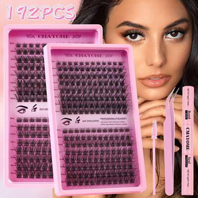 Segmented single cluster false eyelashes D-curve thick假睫毛