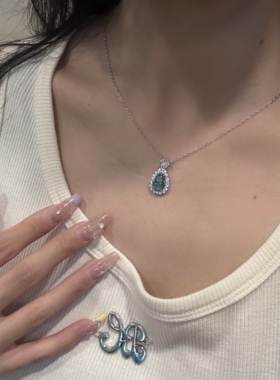s925纯银危料翡翠女葫芦项链