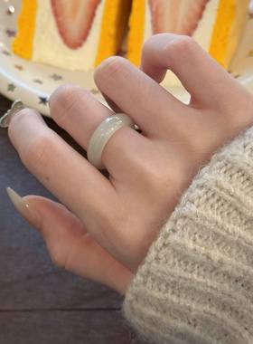 天然和田玉保真正品玉石戒指环