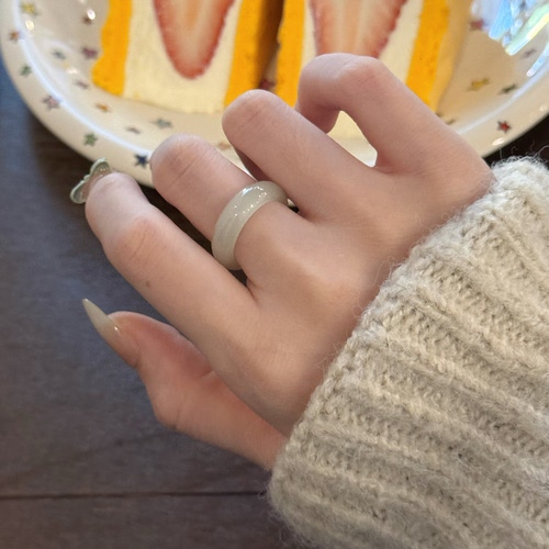 天然和田玉保真正品玉石戒指环