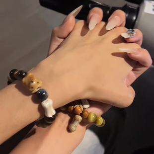 情侣手串 可爱小犬生肖狗素串手链生日纪念日礼物 热情小狗