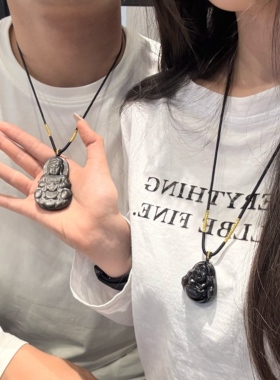 银曜石佛公菩萨T恤毛衣链项链