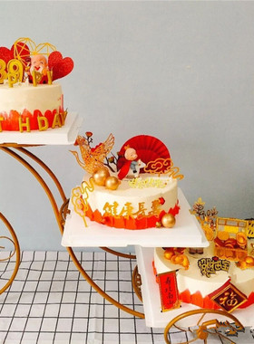 自行车架子 3层祝寿生日蛋糕同城配送重庆南岸双桥区渝北巴南万州