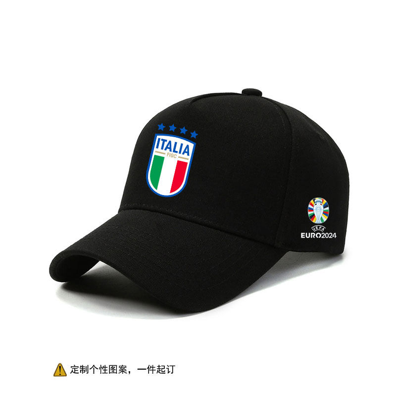 2024欧洲杯意大利周边纪念棒球帽男足球队可定制夏季遮阳防晒帽子