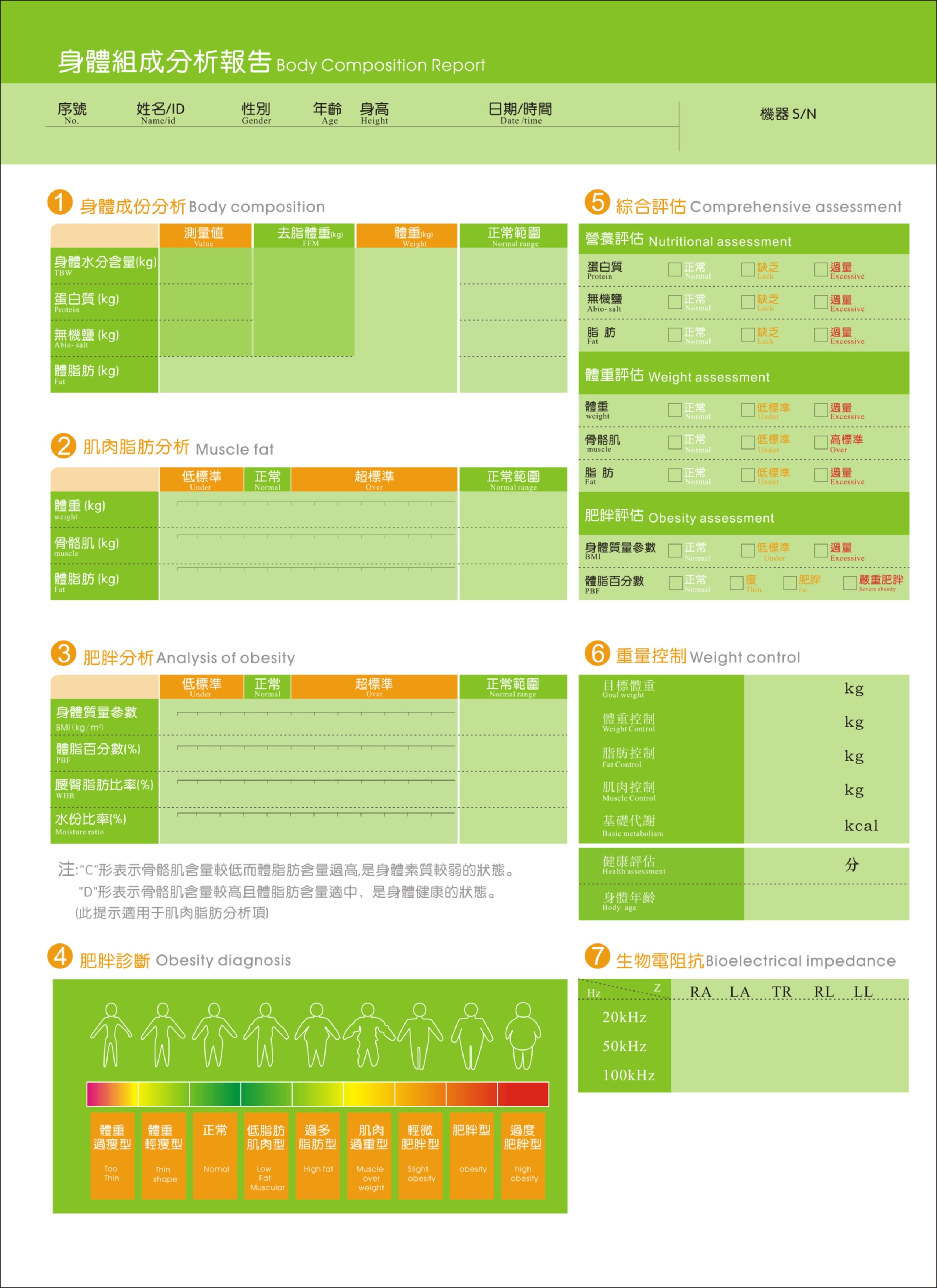 body体测仪健身房专用inbody体测仪打印纸 包邮人体分析仪 体测纸