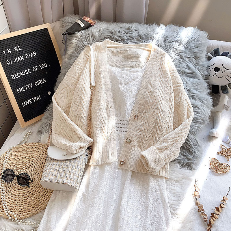 秋装2020年新款毛衣外套女开衫春秋短款宽松小个子上衣百搭针织衫