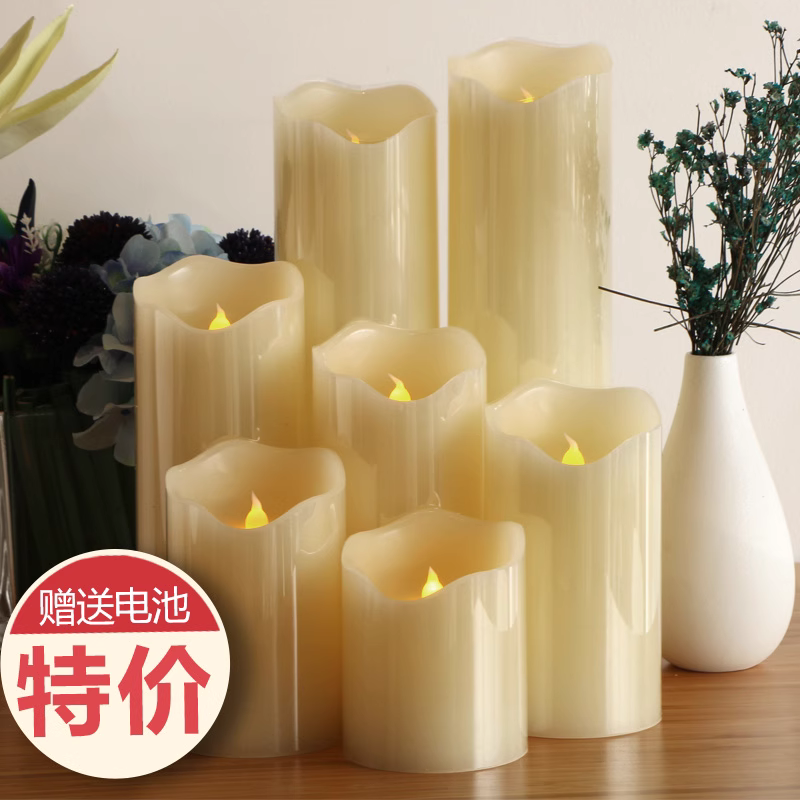 led电子蜡烛灯斜口普通仿真石蜡假蜡烛灯婚庆派对供佛装饰引路灯