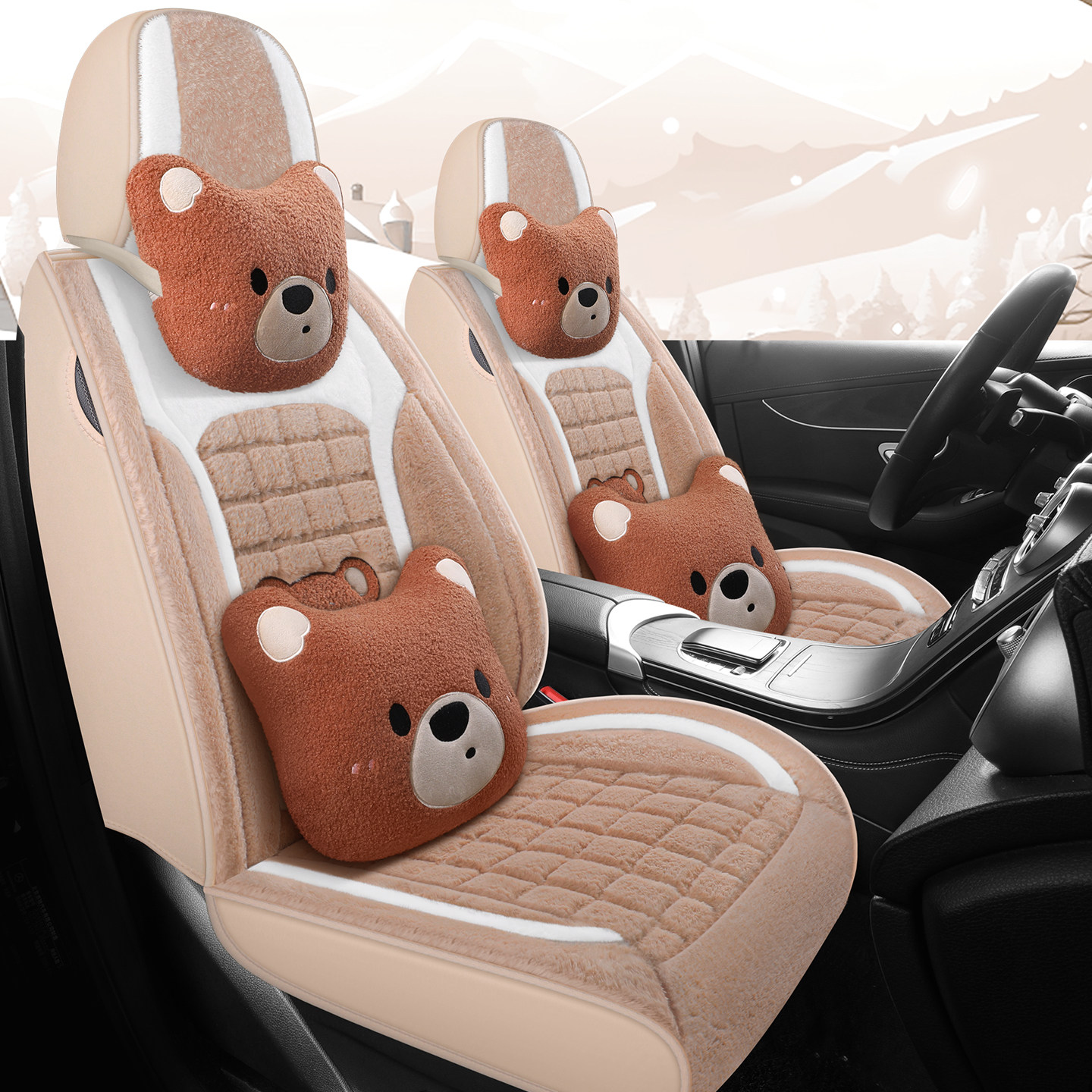 东南v3菱悦座套v5菱致v6菱仕冬季专用全包老汽车坐垫座椅套毛绒06