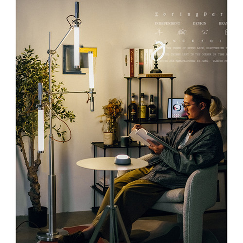 年轮公园客厅工业风可调节落地灯