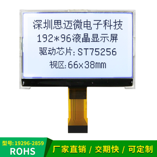 19296 点阵屏 COG显示屏 24pin 2589LCD液晶模块3.0寸驱动ST75256