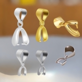 DIY饰品吊坠卡扣项链吊坠扣头金镶玉扣接口平安扣金色玉坠瓜子扣