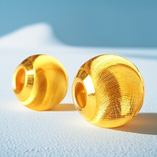 沙金珠猫眼珠黄金色转运珠diy手工编织手绳手链串珠项链圆珠吊坠