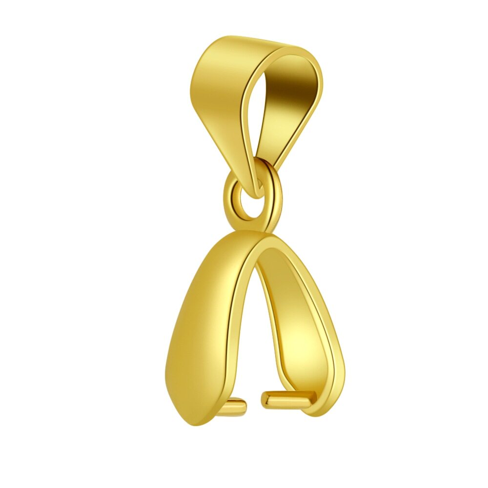 DIY吊坠卡扣项链吊坠扣头金镶玉金币镀金色连接处固定头黄铜镀金