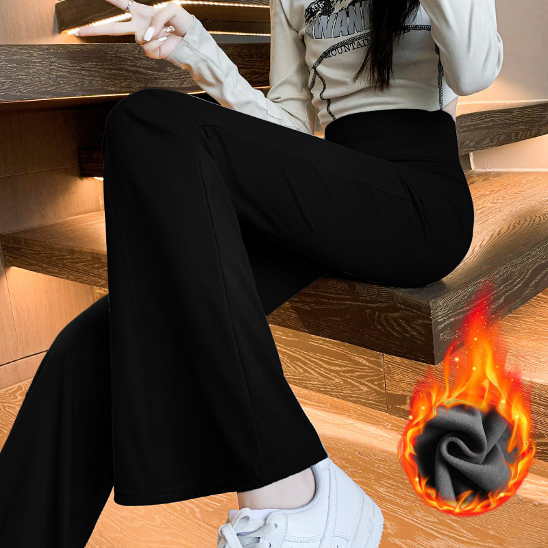 超模加长喇叭裤子女秋冬加绒长裤收腹提臀高腰显瘦休闲微喇瑜伽裤
